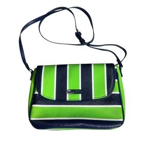 Vera Bradley Green Navy Stripe Crossbody Bag NWOT Faux Leather‎